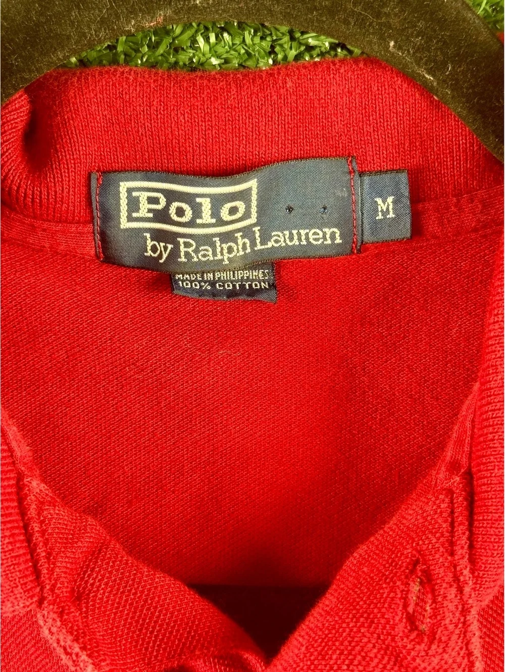 Polo Ralph Lauren Polo Shirt Mens M Red Blue Pony 100% Cotton Philippines